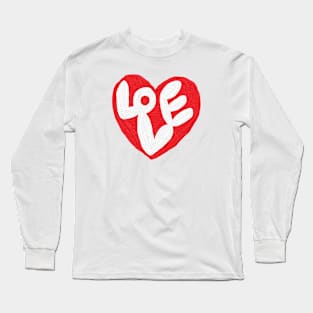 love, heart, oil painting Long Sleeve T-Shirt